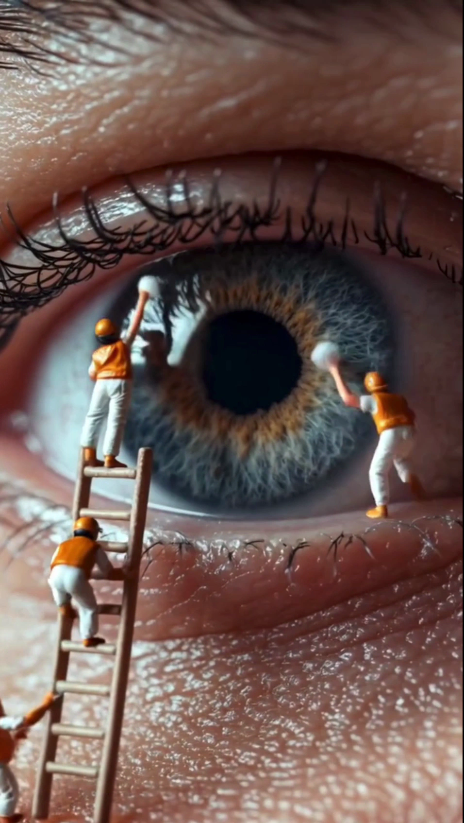 Limpieza ojo trabajador